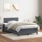 Preview: ARDEBO.de - Boxspringbett mit Matratze Dunkelgrau 120x210 cm Samt