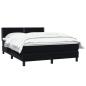 Preview: Boxspringbett mit Matratze Schwarz 140x210 cm Samt