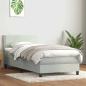 Preview: ARDEBO.de - Boxspringbett mit Matratze Hellgrau 90x220 cm Samt