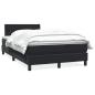 Preview: ARDEBO.de - Boxspringbett mit Matratze Schwarz 120x220 cm Samt
