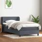Preview: ARDEBO.de - Boxspringbett mit Matratze Dunkelgrau 90x210 cm Samt