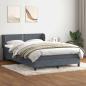 Preview: ARDEBO.de - Boxspringbett mit Matratze Dunkelgrau 140x210 cm Samt