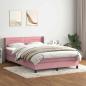 Preview: ARDEBO.de - Boxspringbett mit Matratze Rosa 140x220 cm Samt