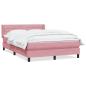 Preview: Boxspringbett mit Matratze Rosa 140x220 cm Samt