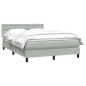 Preview: Boxspringbett mit Matratze Hellgrau 160x220 cm Samt