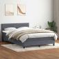 Preview: ARDEBO.de - Boxspringbett mit Matratze Dunkelgrau 140x220 cm Samt