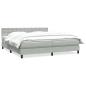 Preview: Boxspringbett mit Matratze Hellgrau 180x210 cm Samt