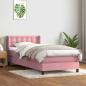 Preview: ARDEBO.de - Boxspringbett mit Matratze Rosa 80x220 cm Samt