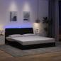 Preview: ARDEBO.de - Bettgestell mit LED ohne Matratze Schwarz 180x200 cm Stoff