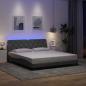 Preview: ARDEBO.de - Bettgestell mit LED ohne Matratze Hellgrau 180x200 cm Stoff