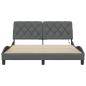 Preview: Bettgestell mit LED ohne Matratze Dunkelgrau 160x200 cm Stoff