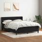 Preview: ARDEBO.de - Boxspringbett mit Matratze Schwarz 160x210 cm Samt