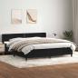 Preview: ARDEBO.de - Boxspringbett mit Matratze Schwarz 180x210 cm Samt