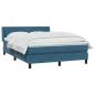 Preview: Boxspringbett mit Matratze Dunkelblau 160x210 cm Samt