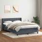 Preview: ARDEBO.de - Boxspringbett mit Matratze Dunkelgrau 140x210 cm Samt