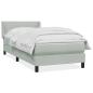 Preview: ARDEBO.de - Boxspringbett mit Matratze Hellgrau 80x210 cm Samt