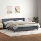 Preview: ARDEBO.de - Boxspringbett mit Matratze Dunkelgrau 180x210 cm Samt