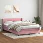 Preview: ARDEBO.de - Boxspringbett mit Matratze Rosa 160x220 cm Samt