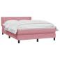 Preview: Boxspringbett mit Matratze Rosa 160x220 cm Samt