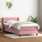 Preview: ARDEBO.de - Boxspringbett mit Matratze Rosa 90x210 cm Samt