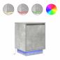 Preview: Nachttische mit LED-Leuchten 2 Stk. Betongrau 38x34x50 cm