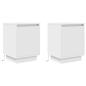 Preview: Nachttische mit LED-Leuchten 2 Stk. Weiß 38x34x50 cm