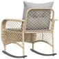Preview: Garten-Schaukelstuhl mit Kissen Beige Poly Rattan