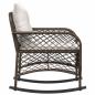 Preview: Garten-Schaukelstuhl mit Kissen Braun Poly Rattan