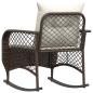 Preview: Garten-Schaukelstuhl mit Kissen Braun Poly Rattan