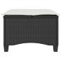 Preview: Gartenhocker mit Kissen 2 Stk. Schwarz 55x55x36 cm Poly Rattan