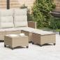 Preview: ARDEBO.de - Gartenhocker mit Kissen 2 Stk. Beige 55x55x36 cm Poly Rattan