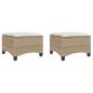 Preview: Gartenhocker mit Kissen 2 Stk. Beige 55x55x36 cm Poly Rattan