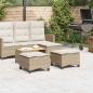 Preview: Gartenhocker mit Kissen 2 Stk. Beige 55x55x36 cm Poly Rattan