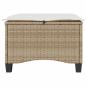Preview: Gartenhocker mit Kissen 2 Stk. Beige 55x55x36 cm Poly Rattan