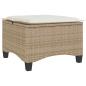 Preview: Gartenhocker mit Kissen 2 Stk. Beige 55x55x36 cm Poly Rattan