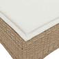 Preview: Gartenhocker mit Kissen 2 Stk. Beige 55x55x36 cm Poly Rattan