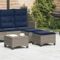 Preview: ARDEBO.de - Gartenhocker mit Kissen 2 Stk. Grau 55x55x36 cm Poly Rattan