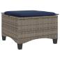 Preview: Gartenhocker mit Kissen 2 Stk. Grau 55x55x36 cm Poly Rattan