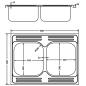 Preview: Doppelspüle Silbern 800x600x155 mm Edelstahl