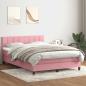 Preview: ARDEBO.de - Boxspringbett mit Matratze Rosa 140x210 cm Samt