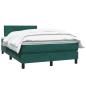 Preview: ARDEBO.de - Boxspringbett mit Matratze Dunkelgrün 120x220 cm Samt