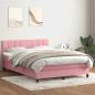 Preview: ARDEBO.de - Boxspringbett mit Matratze Rosa 160x220 cm Samt