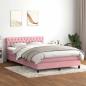 Preview: ARDEBO.de - Boxspringbett mit Matratze Rosa 140x220 cm Samt