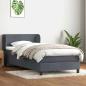Preview: ARDEBO.de - Boxspringbett mit Matratze Dunkelgrau 90x220 cm Samt