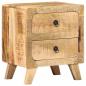 Preview: Nachttisch 40x32x46 cm Raues Massivholz Mango