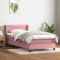 Preview: ARDEBO.de - Boxspringbett mit Matratze Rosa 80x220 cm Samt