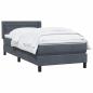 Preview: Boxspringbett mit Matratze Dunkelgrau 90x220 cm Samt
