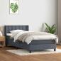 Preview: ARDEBO.de - Boxspringbett mit Matratze Dunkelgrau 90x220 cm Samt