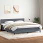 Preview: ARDEBO.de - Boxspringbett mit Matratze Dunkelgrau 180x210 cm Samt