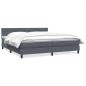 Preview: Boxspringbett mit Matratze Dunkelgrau 180x210 cm Samt
